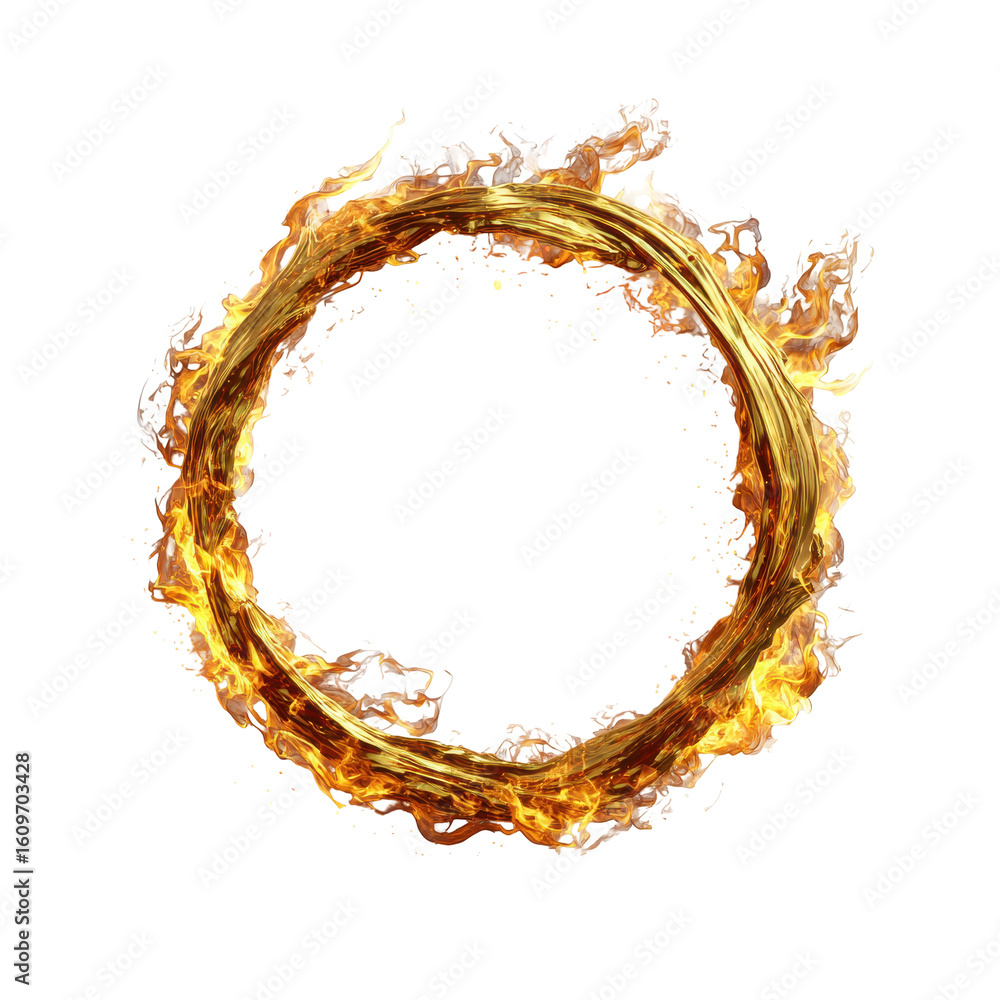 Aufkleber fire ring creating a mesmerizing visual effect with flames and flickering light
