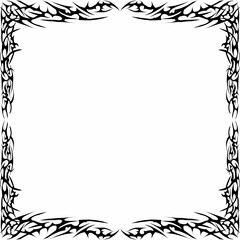A vector illustration featuring digital sigilism elements framed in a neo-tribal style