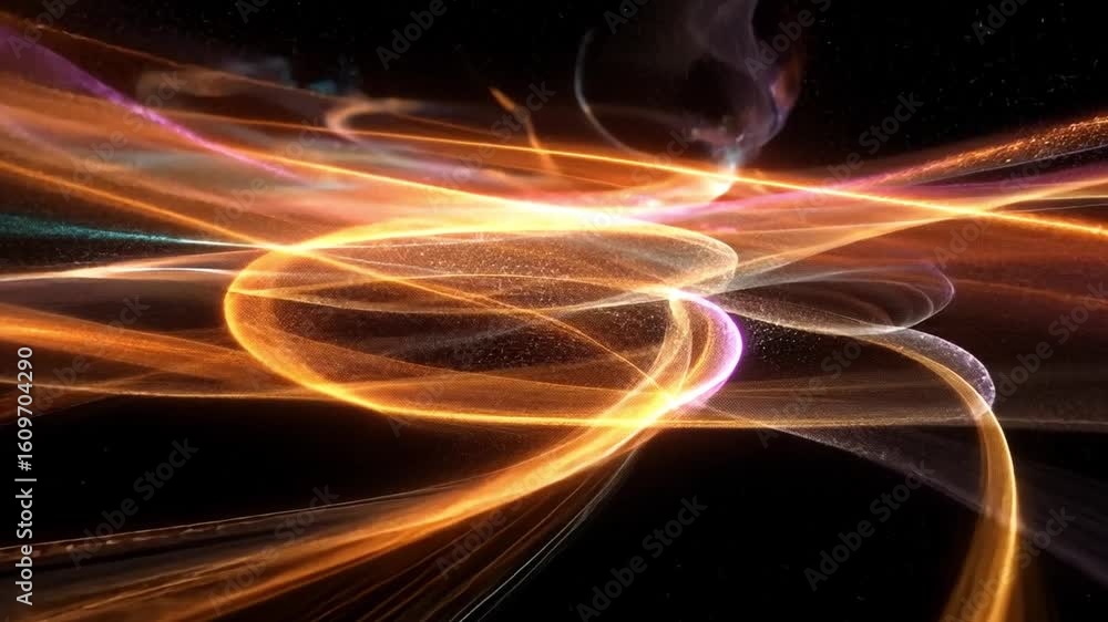 Poster abstract flowing lines: a mesmerizing display of swirling lines in radiant orange and pink hues. the