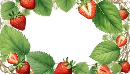Delightful watercolor strawberry art card layout inviting creativity and inspiration for personalized messages and invitations Generative AI