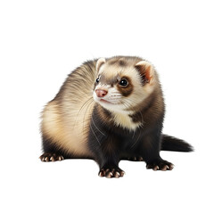Obraz premium Curious ferret on a black background