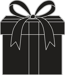  Package Icon &ndash; Minimalist Gift Box Vector with Ribbon, Surprise Present Symbol, Wrapped Hamper Illustration for Branding, Marketing, Festive Packaging and Promotions