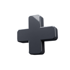 Obraz premium A 3d glossy first aid cross icon for health and safety concepts