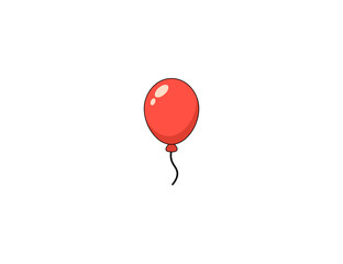 Vector illustration of cartoon balloon with string