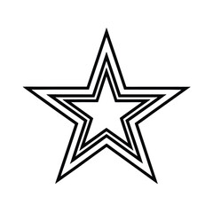 Obraz premium Geometric Star Shape with Three Outlines Isolated on a White Background