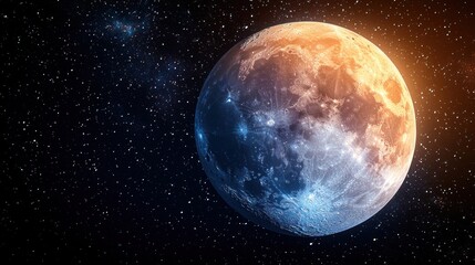 Obraz premium Glowing planet with a celestial, starry backdrop