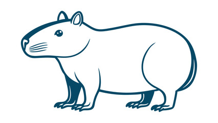 Obraz premium Capybara resting beside water vector illustration