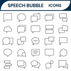 Speech bubble icon set collection. Quote box frame set, comment icon speech bubble symbol, Chat, Message, Dialog Symbol. Cloud, blank  speech bubbles vector collection. Vector illustration.