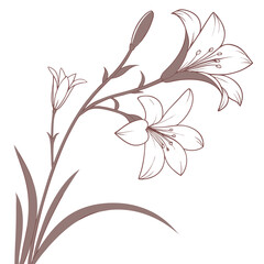 branch with zephyranthes citrina