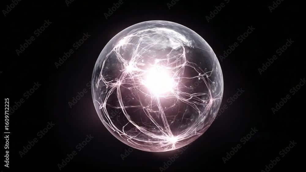 Poster glowing orb of energy: a mesmerizing display of raw, untamed energy contained within a spherical str