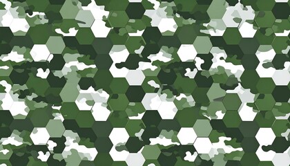 Abstract camouflage pattern of hexagons