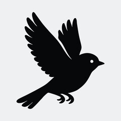 Obraz premium Silhouette bird flying with its wings spread open vector illustration