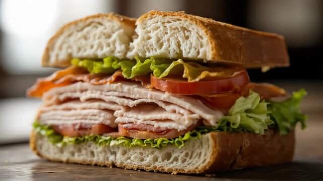 Classic Turkey Club Sandwich Close-Up