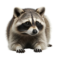 Obraz premium Raccoon portrait isolated on black background