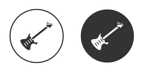 Electric Guitar icon symbol sign in solid style.