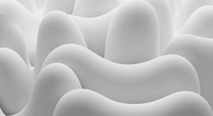 Obraz premium Smooth undulating light gray abstract forms with soft shadows