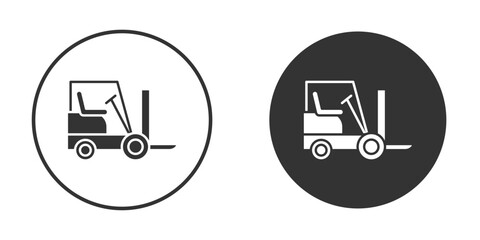 Forklift icon symbol sign in solid style. © Gopal