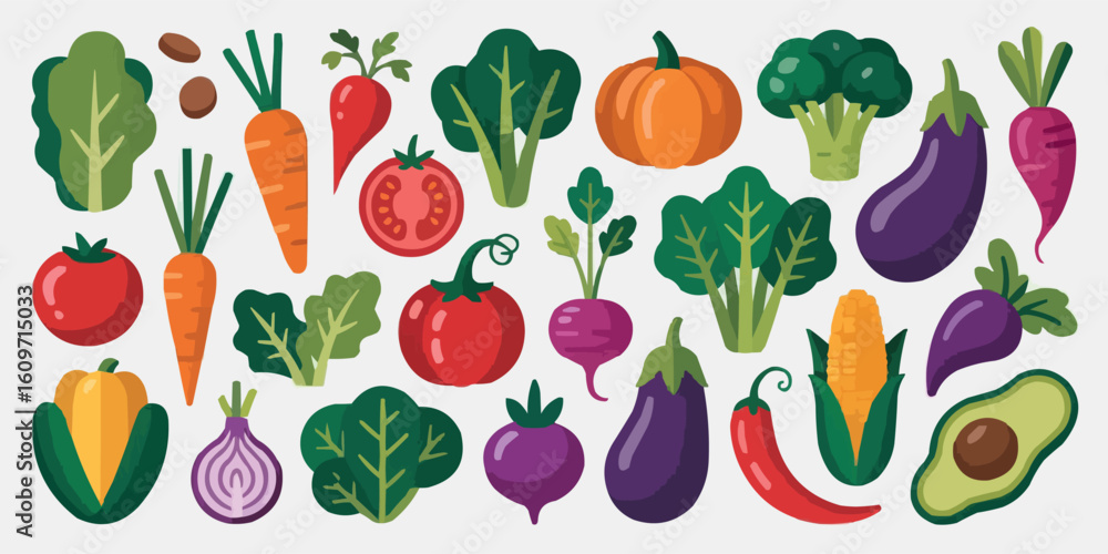 Aufkleber bright and playful graphic collection with colorful elements and simple shapes