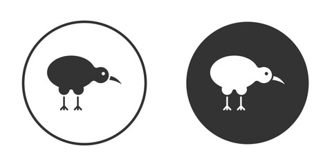Kiwi bird icon symbol sign in solid style.