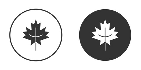 Maple leaf icon symbol sign in solid style.