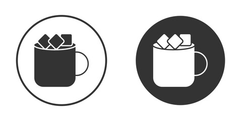 Marshmallows Mug icon symbol sign in solid style.