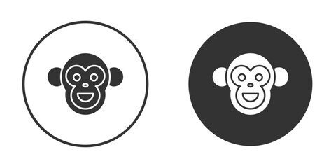 Monkey icon symbol sign in solid style.