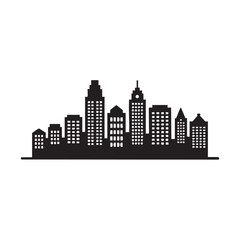 Diverse city buildings with illuminated windows cityscape urban