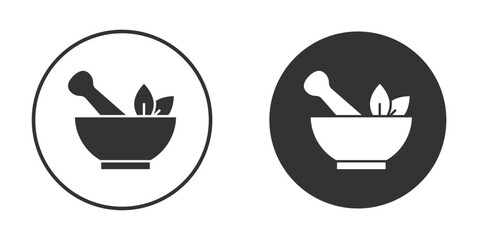 Mortar pestle icon symbol sign in solid style.