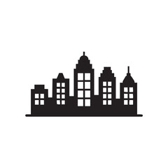 Fototapeta premium Diverse city buildings with window patterns cityscape silhouette