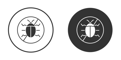 No Bug icon symbol sign in solid style.