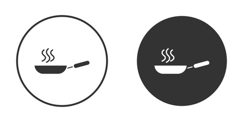 Pan frying icon symbol sign in solid style.