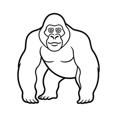 Obraz premium A gorilla line art vector illustration on white background