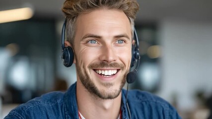 Smiling Customer Support Representative: A close-up shot features a personable customer support representative.