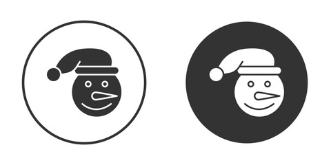 Snowman head icon symbol sign in solid style.