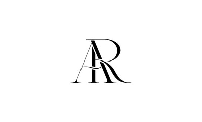 AR initial letters, monogram logo