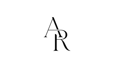 AR initial letters, monogram logo