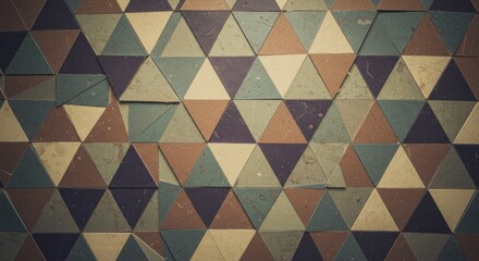 Tessellated geometric pattern of triangles in earthy tones