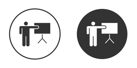 Obraz premium User chalkboard icon symbol sign in solid style.