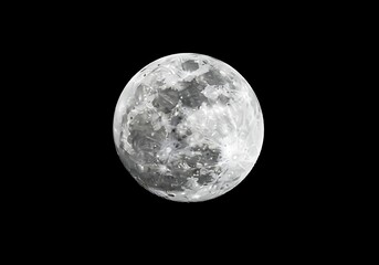 Obraz premium Photo of a detailed view of the full moon in the dark night sky