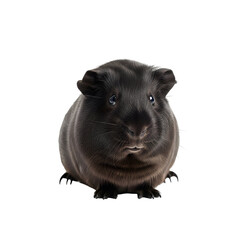 Adorable curious guinea pig against black background