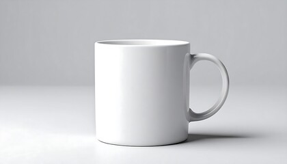 Blank white mug on plain background