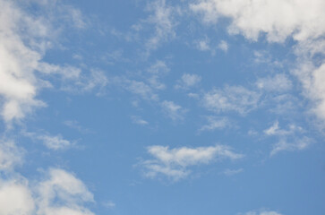 Blue sky landscape with light white clouds at the edges.Sky in daytime, nature , beautiful weather,...