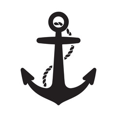 ship anchor icon vector illustration, anchor rope icon vector isolated on white background