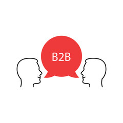 two thin line man like b2b cooperation. concept of agreement or contract with business person and social collaboration. simple flat stroke trend modern b2c logotype graphic design isolated on white