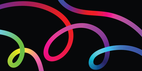 Abstract Colorful Intertwined Ribbons. A dynamic image featuring three intertwined ribbons in vibrant, gradient colors, including reds, pinks, purples, blues, and greens.