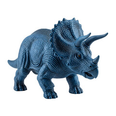 Obraz premium Blue toy Triceratops on black background