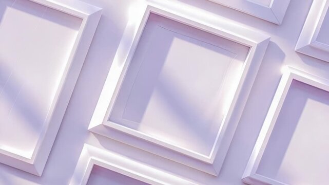 Collection of picture frames hanging on a wall, ready for use with various photos and artwork