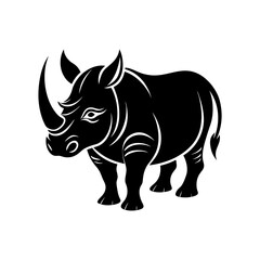 rhinoceros with bold horns vector illustration