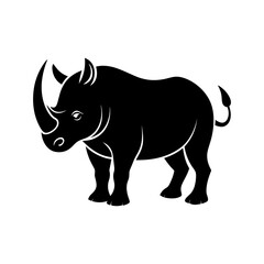 Fototapeta premium rhinoceros with bold horns vector illustration