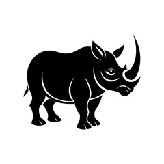 rhinoceros with bold horns vector illustration